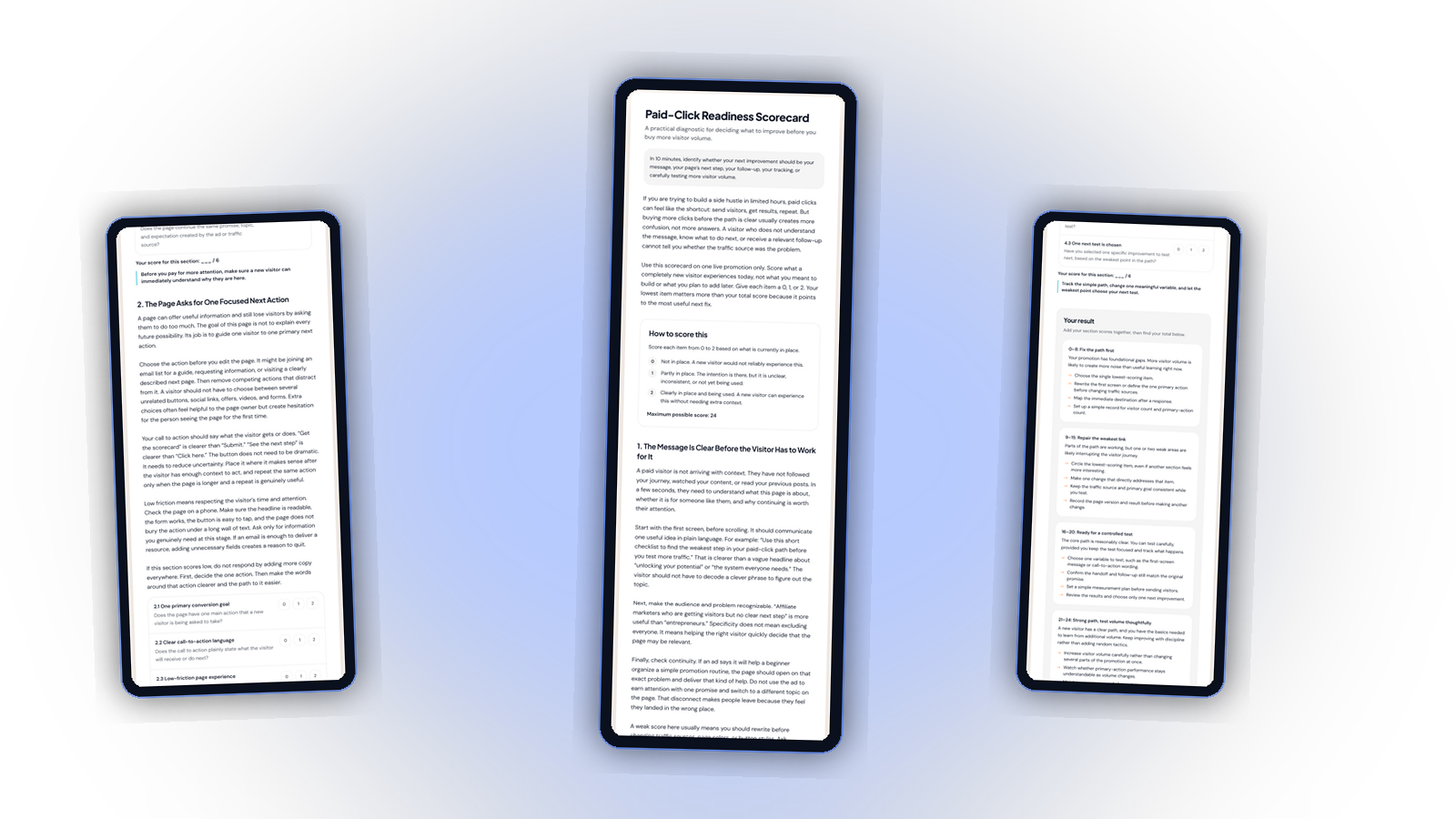 A short, useful guide OfferMotion created, shown on three phone screens.